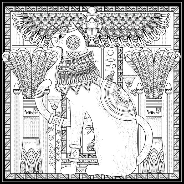 disegni egizi su papiro da colorare