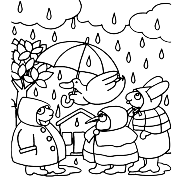 pimpa pioggia sotto ombrello suoi coloradisegni