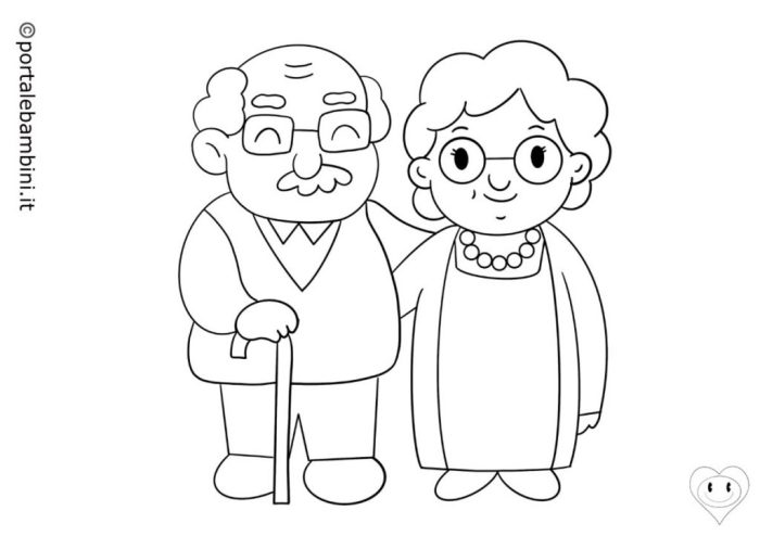 disegno nonni e nipoti da colorare terbaru