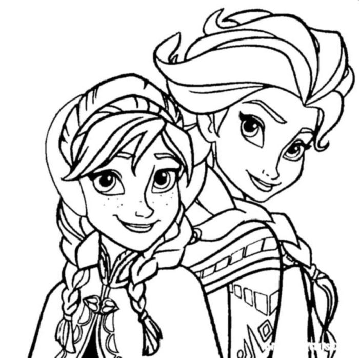 Elsa e anna disegni da colorare